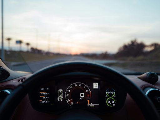 black car instrument panel cluster