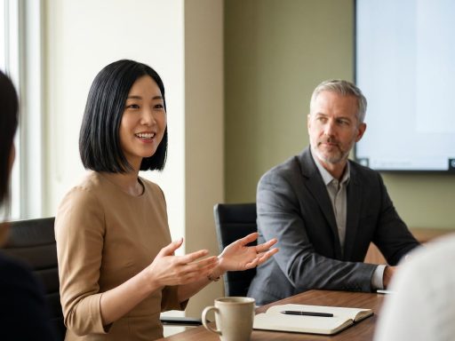 Man in een zakelijk gesprek aan een vergadertafel, klaar voor een salarisonderhandeling